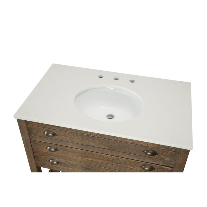 Birch Lane™ Leila 36'' Free Standing Single Bathroom Vanity with Marble